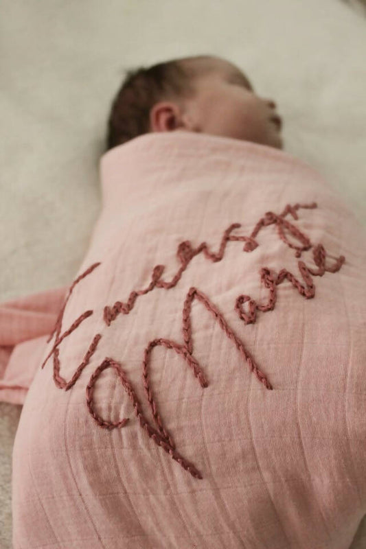 Embroidered Swaddle