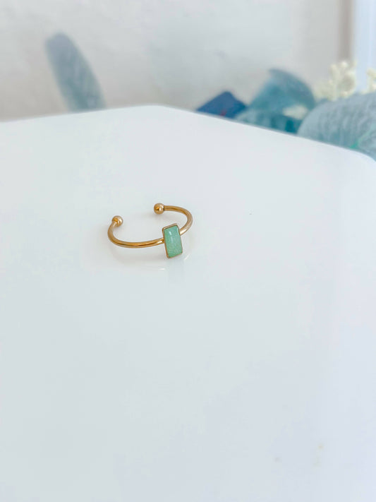 Rectangle ring | aquamarine