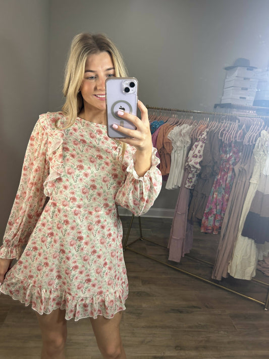 Ruffle Floral Mini Dress